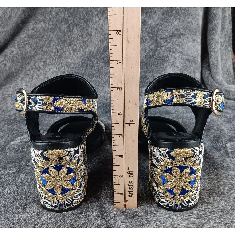 STEVEN BY STEVE MADDEN Embellished Platform Block‎ Heels Sandals Women's Size 38